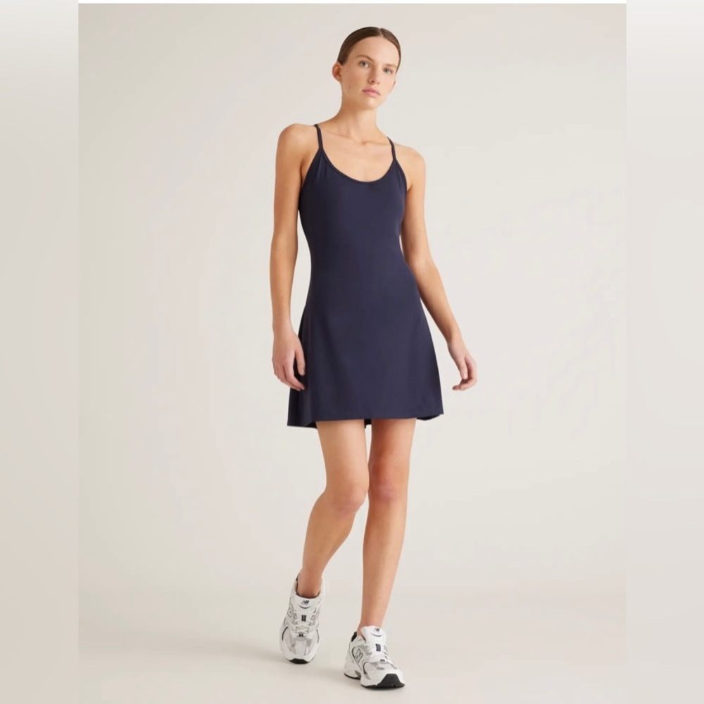 Quince Ultra-Form Active Dress, Small, Navy